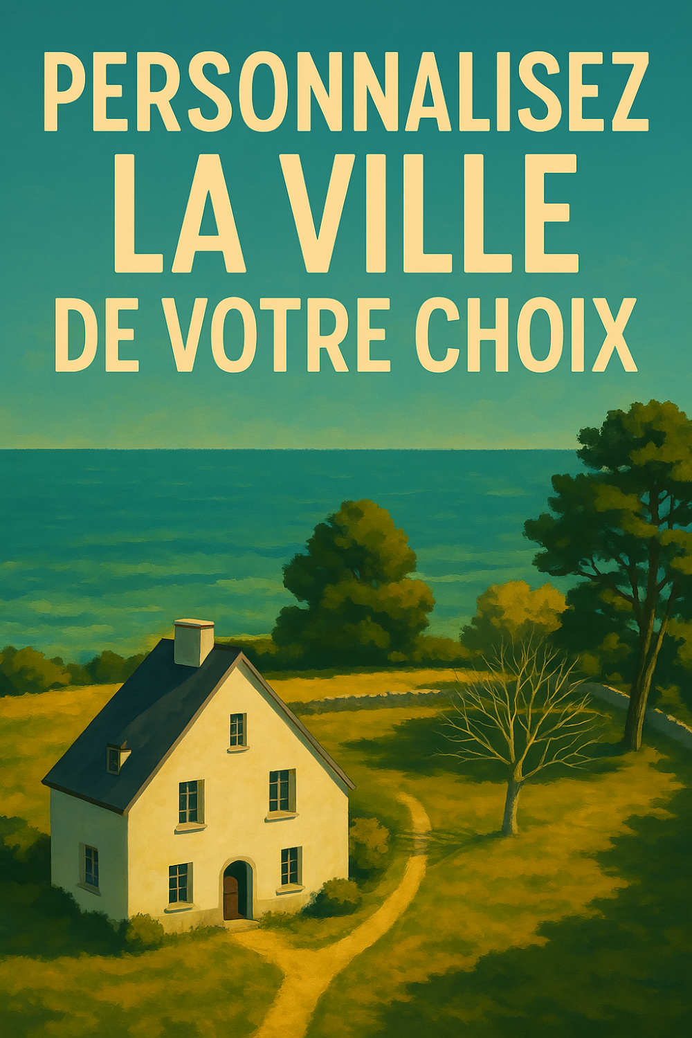 Affiche ville vintage a4